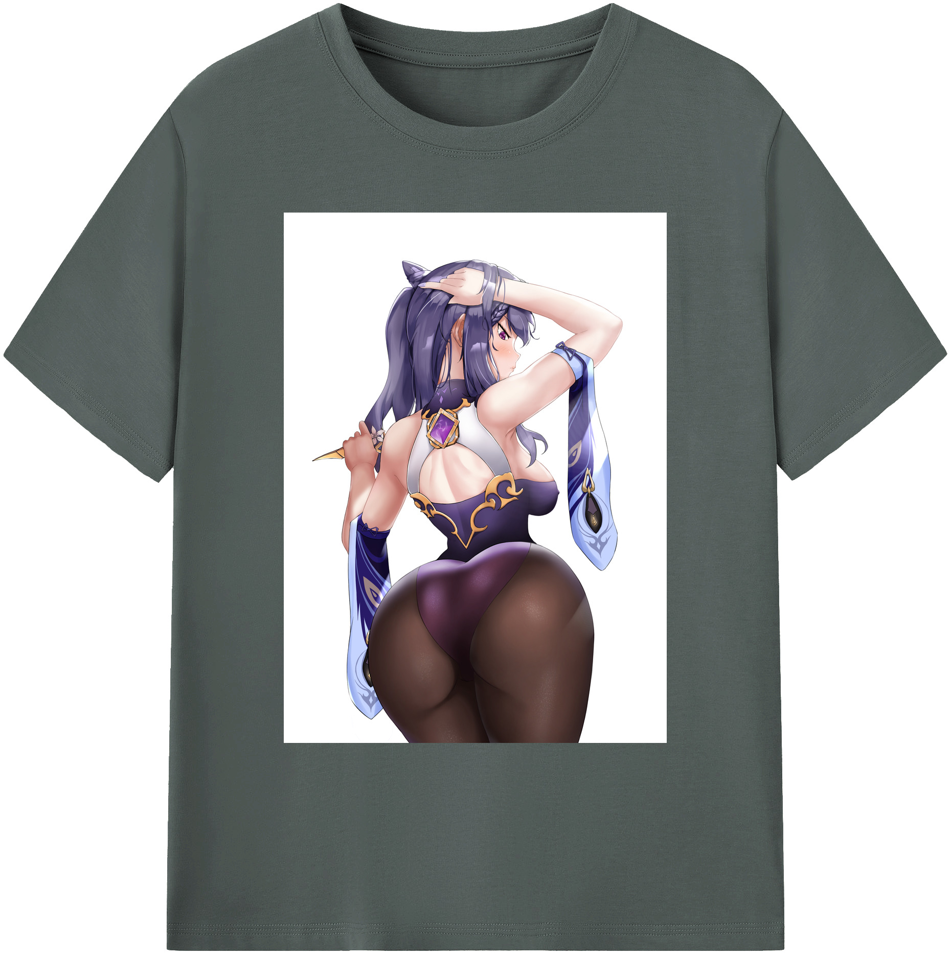 げんし神 刻晴 こくせい genshin Kokusei 綿100％ メンズ半袖Tシャツ｜肌触りやわらか＆通気性